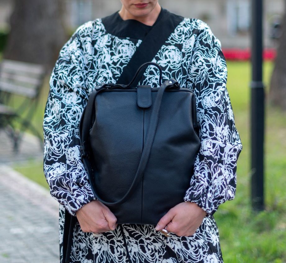 Leather black bag "Dorisa" by June9Concept