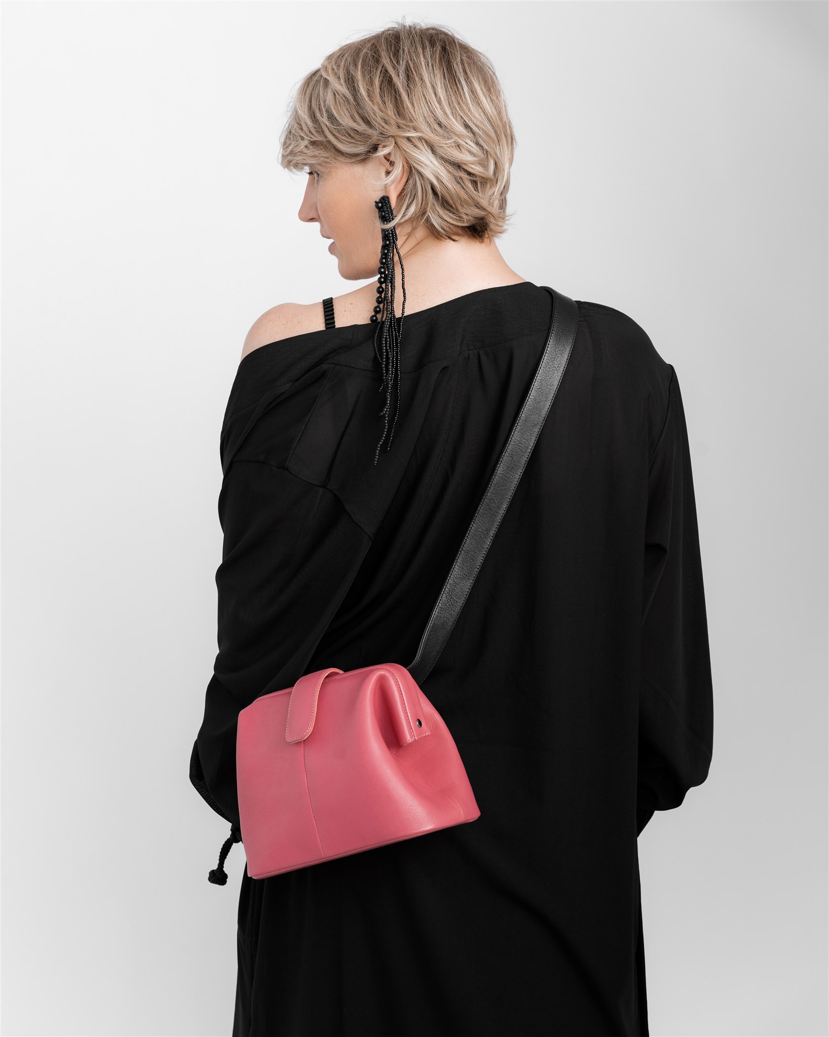 Pink Leaher Crossbody bag "MIA" by June9Concept