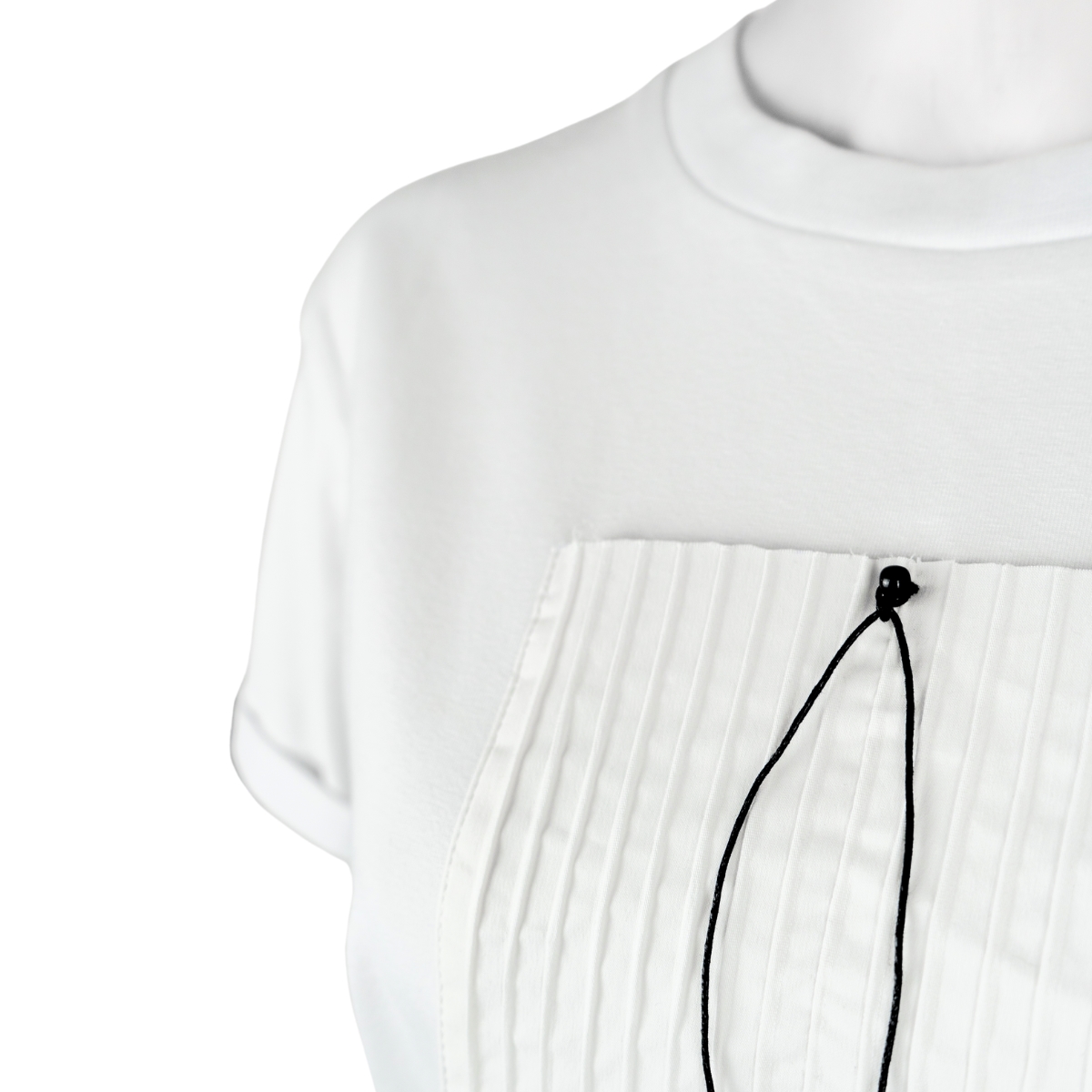 White Regular Fit T-Shirt With Stitching - Image 2