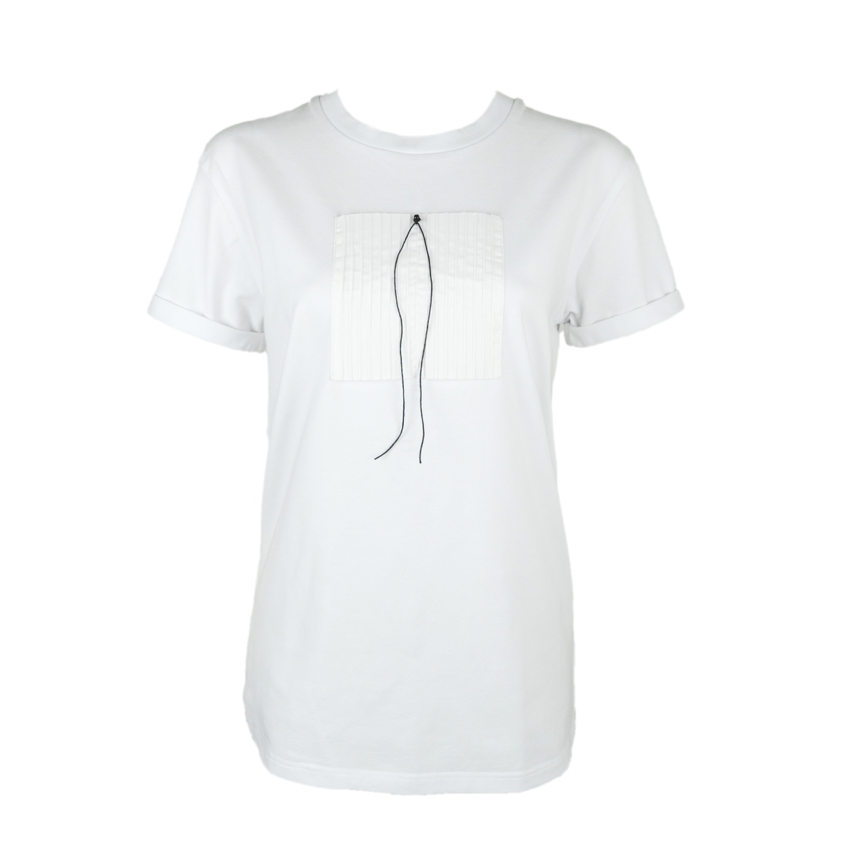 White Regular Fit T-Shirt With Stitching