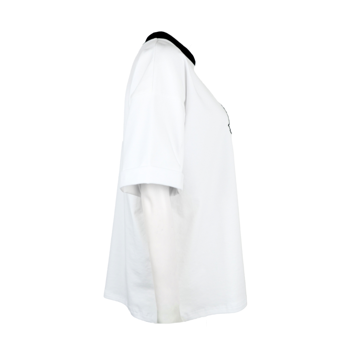 White oversize Cotton T-Shirt With stitching - Image 2