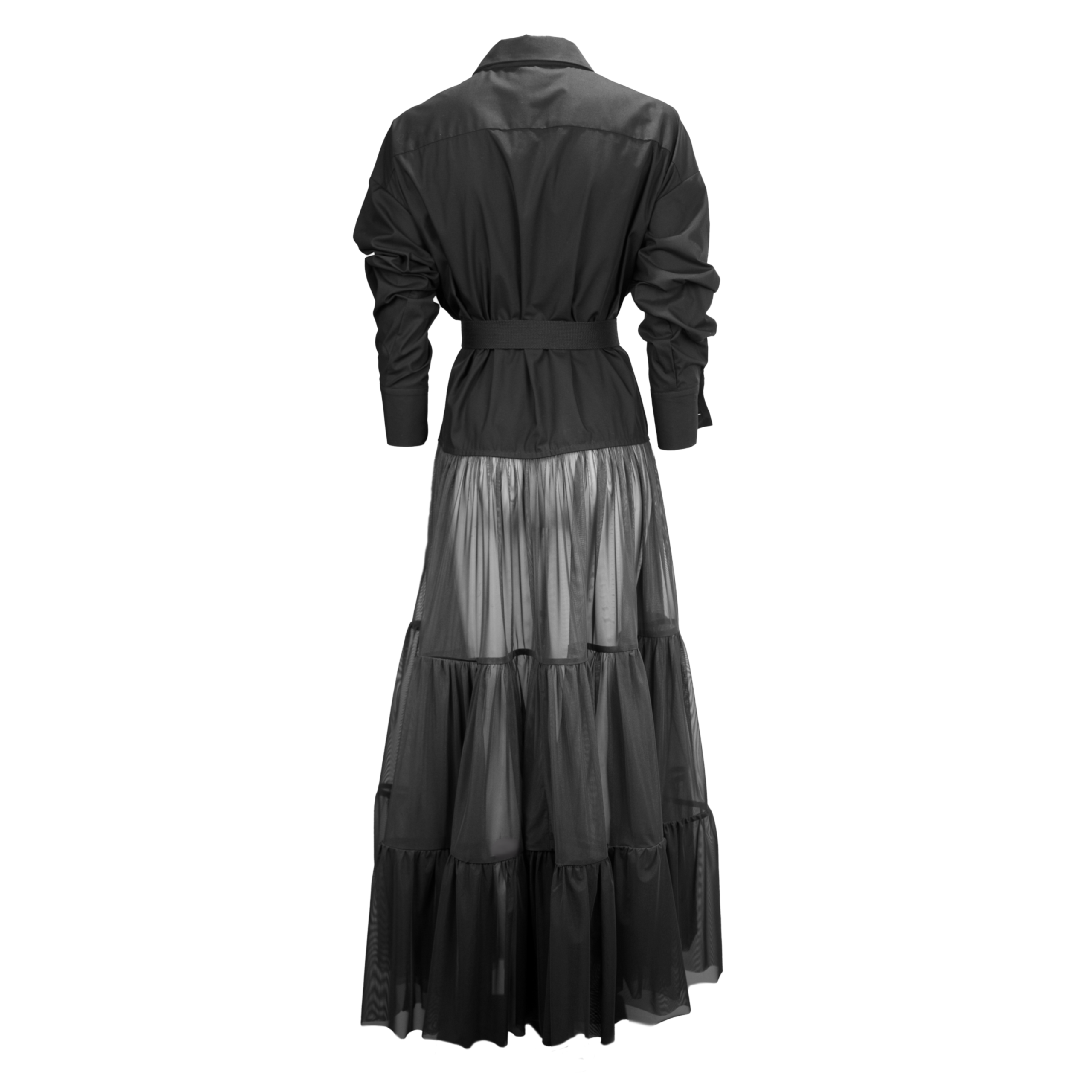 Shirt dress with tulle skirt part - Image 3